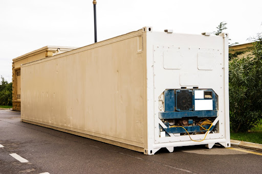 A refrigerated shipping container